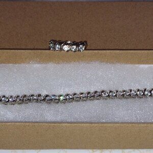 Tennis Bracelet and Ring with faux diamonds
